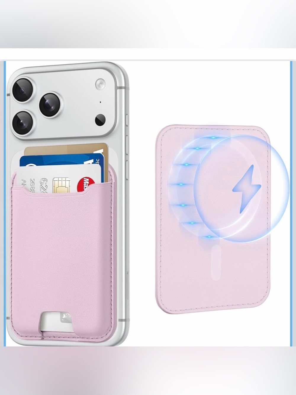 Magnetic Card Holder - Pink - Works with MagSafe